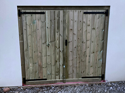 Wooden garage doors